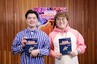「映画クレヨンしんちゃん 奇々怪々！オラの妖怪バケ～ション」で妖怪・江戸前スッシーズを演じるお笑いコンビのマユリカ
