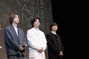 「我々は宇宙人」第79回カンヌ国際映画祭でのワールドプレミアの様子。左から門脇康平、坂東龍汰、岡山天音 ©︎Kaede Wakayama