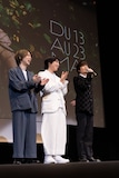 「我々は宇宙人」第79回カンヌ国際映画祭でのワールドプレミアの様子。左から門脇康平、坂東龍汰、岡山天音 ©︎Kaede Wakayama