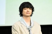 映画「廃用身」公開記念舞台挨拶に登壇した染谷将太。劇中では老人の“不要な手足”を切り落とす治療法「Aケア」を実践する医師を演じた