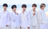 ACEesのメンバー。左から作間龍斗、那須雄登、浮所飛貴、深田竜生、佐藤龍我