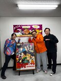 実写映画「SAKAMOTO DAYS」栃木・小山シネマハーヴェストでの舞台挨拶に参加した戸塚純貴（左）、福田雄一（中央）、川久保拓司（右）