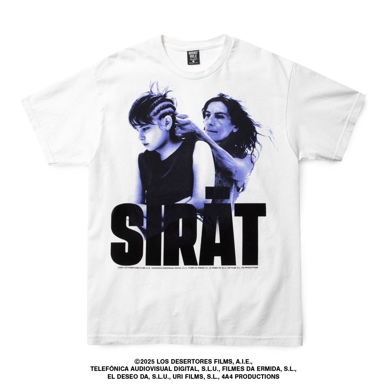 映画「シラート」とGEEKS RULEによるコラボレーションTシャツ前面（全2