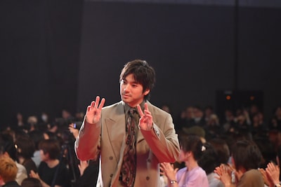 映画「キングダム 魂の決戦」ワールドプレミアにて、レッドカーペットを歩く山田裕貴