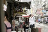 映画「シンシン アンド ザ マウス／SINSIN AND THE MOUSE」メイキング写真より、左から岸井ゆきの、ツェン・ジンホア（曾敬驊）