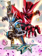「仮面ライダーマイス」ティザービジュアル。手前がネズミモチーフの仮面ライダーマイス、赤い猫のライダーが仮面ライダーマオウ、黒い猫のライダーが仮面ライダーリド