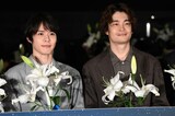 映画「あの星が降る丘で、君とまた出会いたい。」完成披露試写会の様子。左から細田佳央太、井之脇海