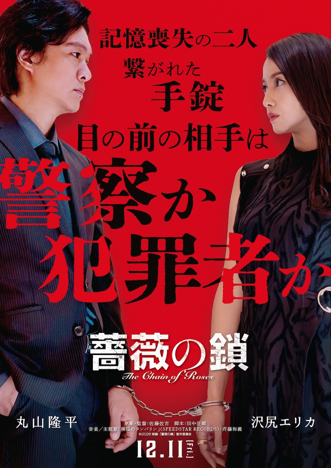 丸山隆平と沢尻エリカのW主演映画「薔薇の鎖」12月公開、音楽・主題歌