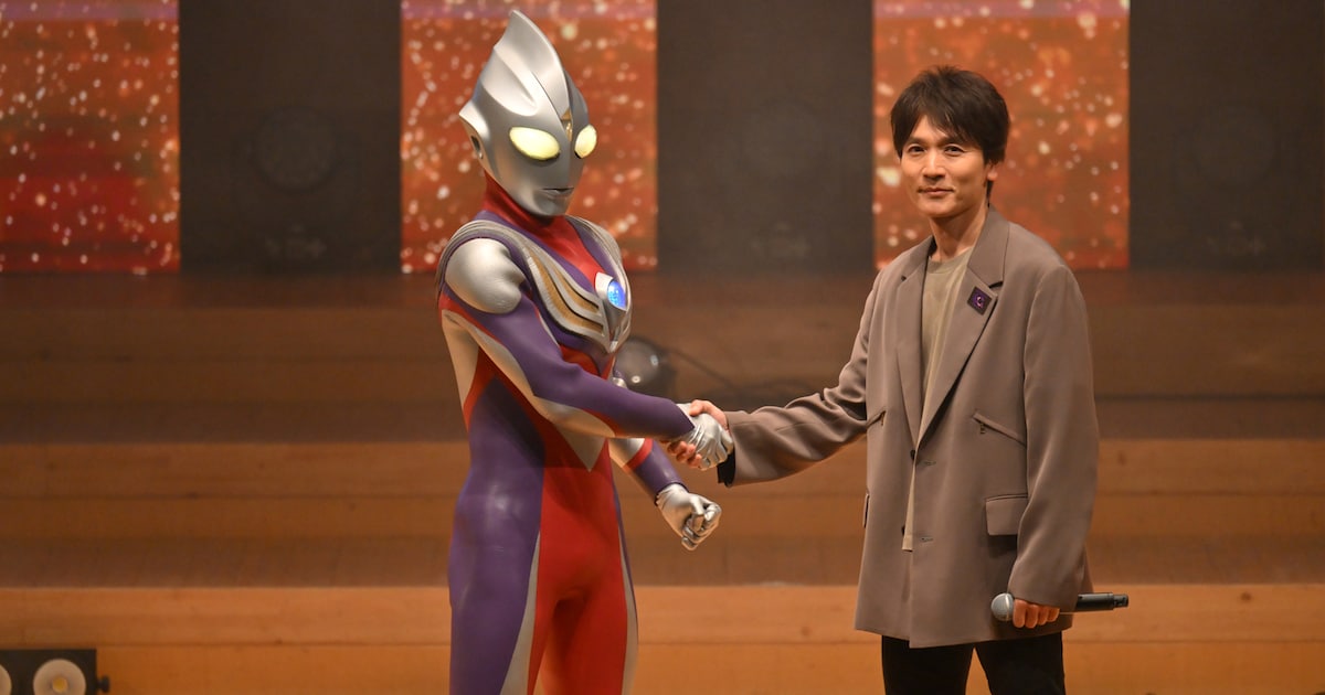 長野博がティガと固い握手、ウルトラマンの日に吉本多香美・高樹澪・大滝明利と再集結