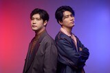 ドラマ「ヒーテッド・ライバルリー」日本語吹替声優。左からシェーン・ホランダー役の大塚剛央、イリヤ・ロザノフ役の阿座上洋平