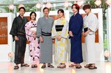 吉川愛主演のテレビ朝日系ミステリードラマ「名探偵のままでいて」の制作発表記者会見の様子。左から吉沢悠、恒松祐里、奥田瑛二、吉川愛、綱啓永、髙松アロハ（超特急）