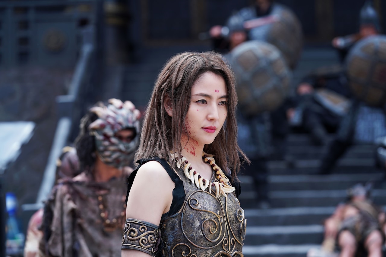 映画「キングダム」場面写真。長澤まさみ演じる楊端和 ©︎原泰久/集英社 ©︎2019映画「キングダム」製作委員会