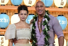 「モアナと伝説の海」ドウェイン・ジョンソン、尾上松也と握手　キャサリン・ラガイアも来日