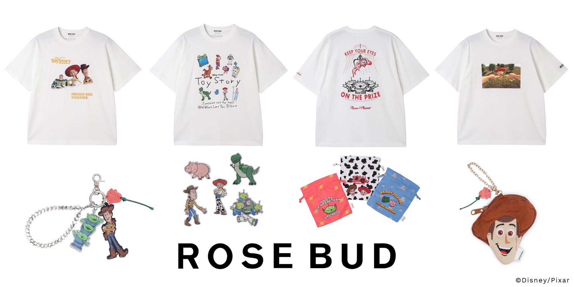 トイ・ストーリー」デザインのTシャツがROSE BUDで発売 ポーチなどの
