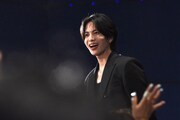 「キングダム 魂の決戦」特大ヒット御礼舞台挨拶の様子。楽華隊の蒙恬を演じる志尊淳