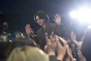 「キングダム 魂の決戦」特大ヒット御礼舞台挨拶の様子。飛信隊の信を演じる山﨑賢人