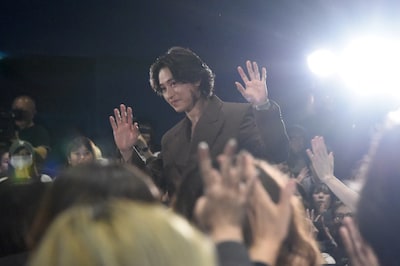 「キングダム 魂の決戦」特大ヒット御礼舞台挨拶の様子。飛信隊の信を演じる山﨑賢人