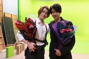 「仮面ライダーゼッツ さよならのミッション」オフショット。左から今井竜太郎、曽野舜太