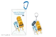 「C-3PO＆R2-D2／アイスクリーム／ビニールポーチ」（左 / 税込1100円）、アクリルキーホルダー（右 / 税込1100円）
