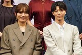 「ママがもうこの世界にいなくても 私の命の日記」お披露目試写会の様子。左から川口春奈、高杉真宙