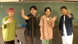 松村北斗（SixTONES）と三浦友和がゲスト出演した日本テレビ系「メシドラ 兼近＆真之介のグルメドライブ」スペシャルの様子。左から兼近大樹（EXIT）、満島真之介、松村、三浦