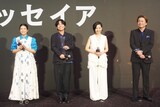 映画「オデュッセイア」大ヒット記念 吹替版上映イベントより、左から白石涼子、榎木淳弥、坂本真綾、平田広明