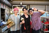 「メシドラ」9月27日放送回の様子。左から兼近大樹（EXIT）、横浜流星、満島真之介