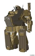 ライジングビートルPK ATH-06-VCPK。閲兵用に改修されていた複座型のライジングビートルを独立宣伝中隊（PK）向けに現地改良した。元々の頭部に加え、スコープドッグの頭部を結合させ、操縦者と後席のオペレータを分離させている。バックパックには全方位を撮影し、データを高速送信するためのカメラと発信機が追加で装備されている。さらに、記録した映像を確実に持ち帰るため、データ保存用のミッションディスクの改良が図られている