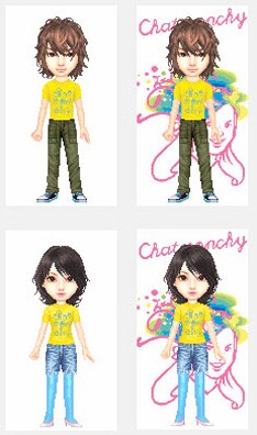 チャットモンチーTシャツは200円、背景画像は300円で発売中。