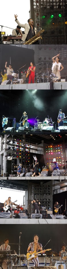 写真は上から東京スカパラダイスオーケストラ、Dragon Ash、BUMP OF CHICKEN、BEAT CRUSADERS、マキシマム ザ ホルモン、ウルフルズ。スペシャに縁の深い22組が最高のライブを繰り広げた。