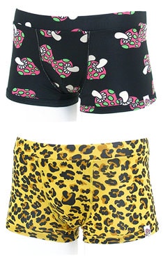 写真は上から「POISON MUSHROOM ブラック」、「MUSHROOM LEOPARD マスタード」。これさえあれば股間もアゲ♂アゲ♂!?