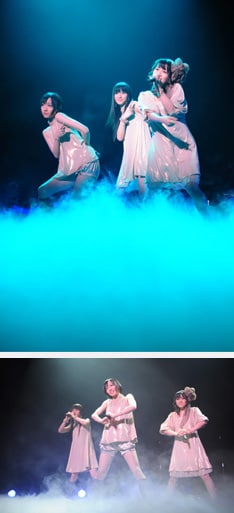 ライブ開演時の新しい衣装について、3人は「ドリームガールズみたい」と表現している。