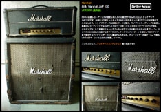 コレクターや同業のアーティストからも注目を集めてしまいそうなほどの貴重なコレクションがズラリ。写真はライブやレコーディングに酷使された貫禄のマーシャルアンプ。