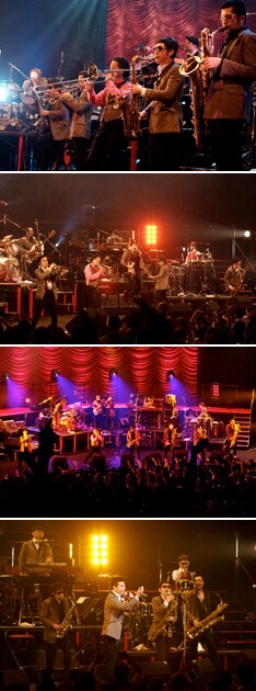 GAMO（T.Sax）は出身地・北海道の高校の吹奏楽部が、甲子園の応援時に「太陽にお願い」を演奏していたことを報告。「CMやタイアップで使われるより嬉しいね」と笑顔を見せた。