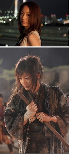 綾瀬はるか（写真下）が女座頭市に挑戦する話題作「ICHI」は、10月25日から全国ロードショー。