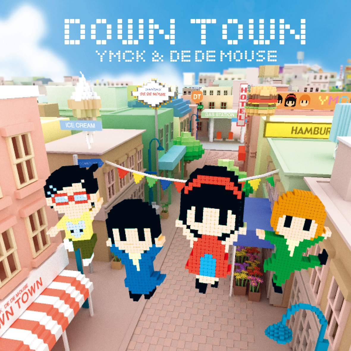 YMCKの3人に加え、今回のジャケットではDE DE MOUSEも8bit風のキャラとして登場。
