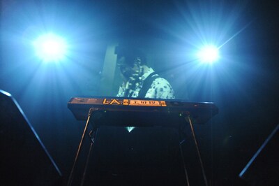 貼られたステッカーもそのままの、上田現愛用キーボード。