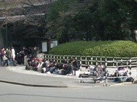 午前10時にはすでに熱心なファンが多数集結。今も行列はリアルタイムで伸び続けている。