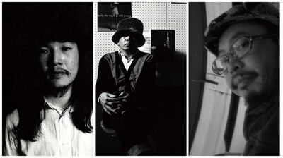 「前園直樹グループ」は、ボーカル前園直樹（写真左）、ピアノ小西康陽（写真中央）、ベース羽立光孝（写真右）による3ピースバンド。今年4月に発売されたcolumbia*readymadeのコンピ「うたとギター。ピアノ。ことば。」には、前園のオリジナルソング「すてきなあなたに」が収録されている。