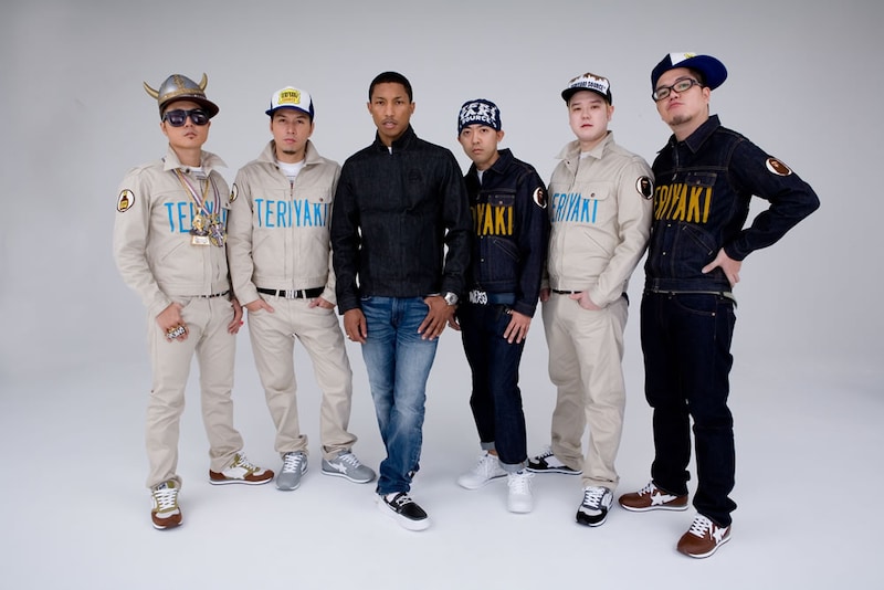 TERIYAKI BOYZの5人とファレル・ウィリアムス（THE NEPTUNES、N*E*R*D）。