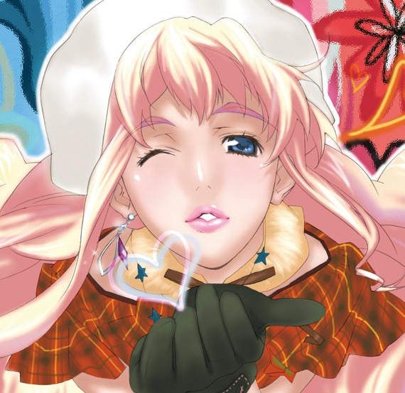「マクロスF」のオリジナルアルバム第3弾「娘（ニャン）たま♀」。ジャケットにはシェリルがフィーチャーされている。