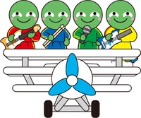 三翼機に乗った「TRIPLANEもっこり」。