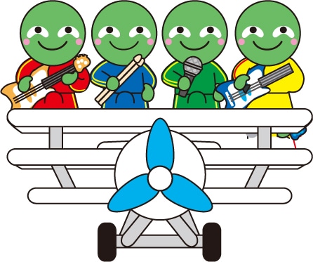 三翼機に乗った「TRIPLANEもっこり」。