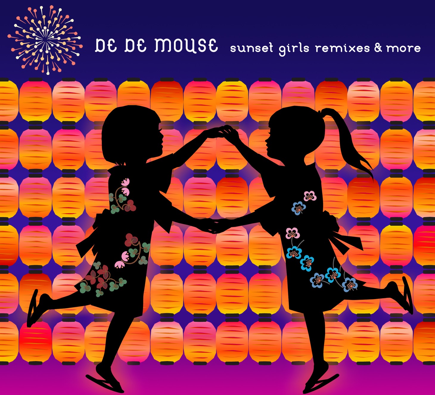 「sunset girls remixes & more」のジャケットは、「sunset girls」の幻想的なジャケットと対をなすデザイン。