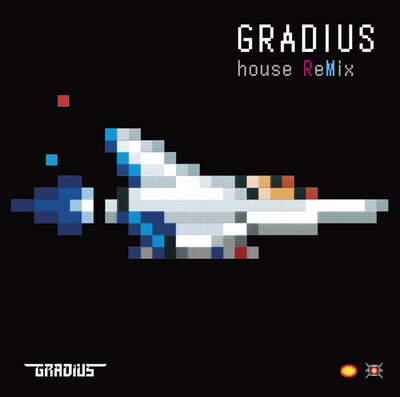 「上上下下左右左右BA！」と思わずコナミコマンドが口をつく、「GRADIUS house ReMix」のドットイラストジャケット。