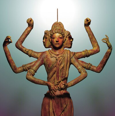 メンバー3人が大仏化した、先行シングル「ふたしかたしか」ジャケット。