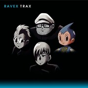 ravexのアルバム「trax」のジャケットには田中知之（Fantastic Plastic Machine）、大沢伸一、☆Taku Takahashi（m-flo）の3人とともにラトムの姿も（(C)手塚プロダクション (C)エイベックス・エンタテインメント）。