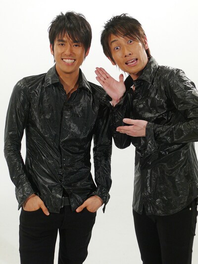 はにかむKと、おどけるビューティー。