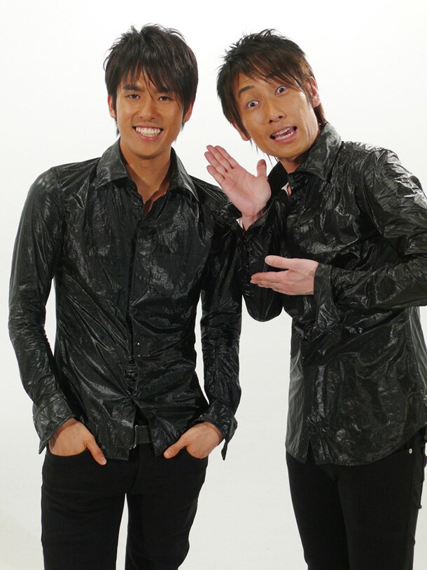 はにかむKと、おどけるビューティー。