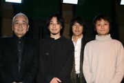 左から丸山茂雄氏、西村博之氏、杉本誠司氏（株式会社ニワンゴ代表取締役社長）、木野瀬友人氏（株式会社エクストーン取締役CTO）。